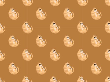 kedi çizgi film ikonu hayvan sevimli turuncu element çizgi roman düz desenli dikişsiz kedi yavrusu karakteri