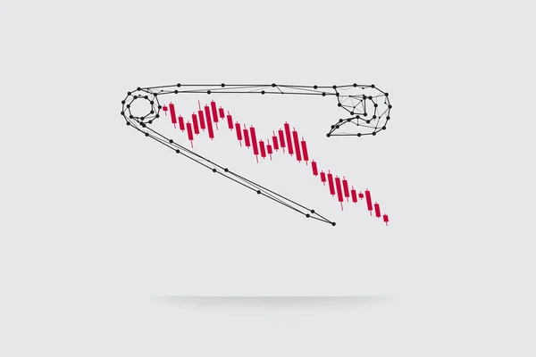 胸针的颗粒 几何艺术 线条和圆点 — 图库矢量图片
