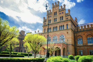 Ulusal Üniversite, antik mimari bina, Ukrayna Chernivtsi-6 Mayıs 2023. Yüksek kalite fotoğraf