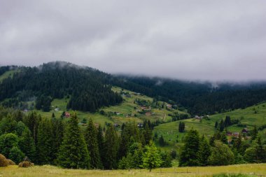 Sabahın erken saatlerinde dağ manzarası, seyahat, yürüyüş. Yüksek kalite fotoğraf