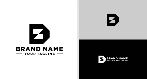 Logo Monogramme Futuristique Moderne Geometric Bold Editable — Image vectorielle