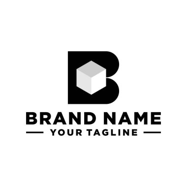 B harfi logo altıgen veri bankası Dijital VECTAL İKON İKASYONU