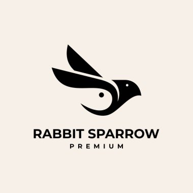 RABBIT VE SPARROW Negatif Uzay Logosu VECTOR İKTİKASYONU