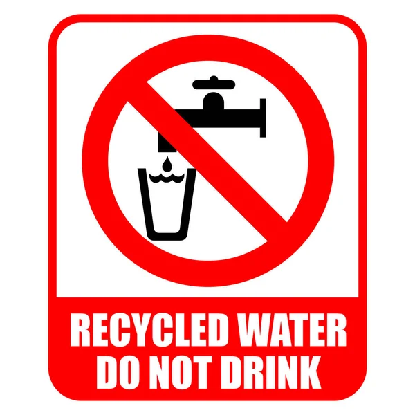 Kein Recycling Wasserzeichen Mit Warntext Und Hintergrund Trinken — Stockvektor