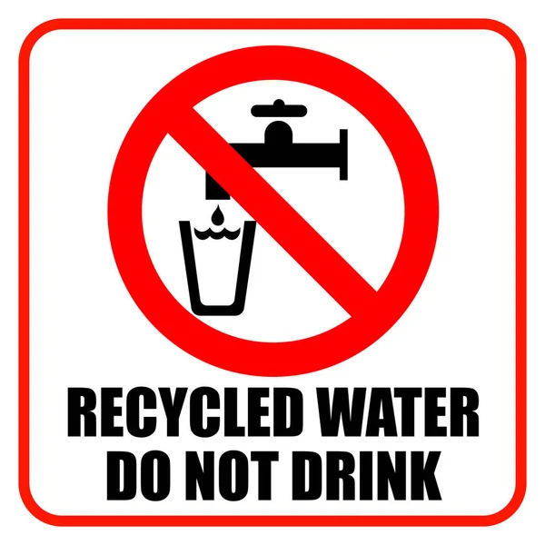 Kein Recycling Wasserzeichen Mit Warnhinweis Trinken — Stockvektor