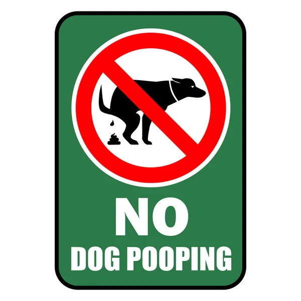 Uyarı Mesajı Yeşil Arka Planı Olan Köpek Kakası Yok — Stok Vektör