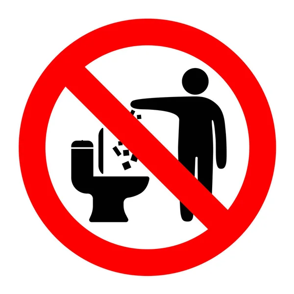 切勿向厕所标志扔垃圾 亦不可向厕所扔垃圾 — 图库矢量图片