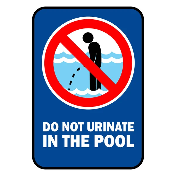 Pool Nicht Urinieren Kein Pinkeln Schwimmbad Kein Urinieren Mit Warntext — Stockvektor