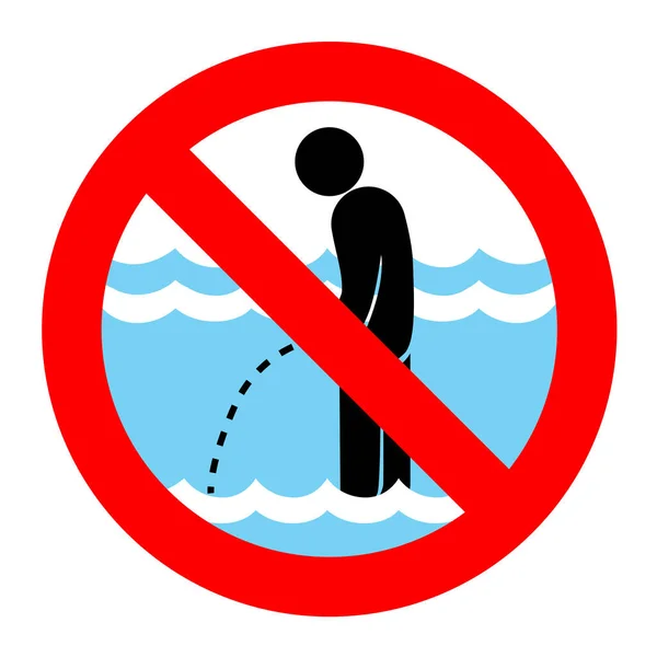 プールの中で排尿しないでくださいスイミングプールの中で目がない青の水を排尿 — ストックベクタ