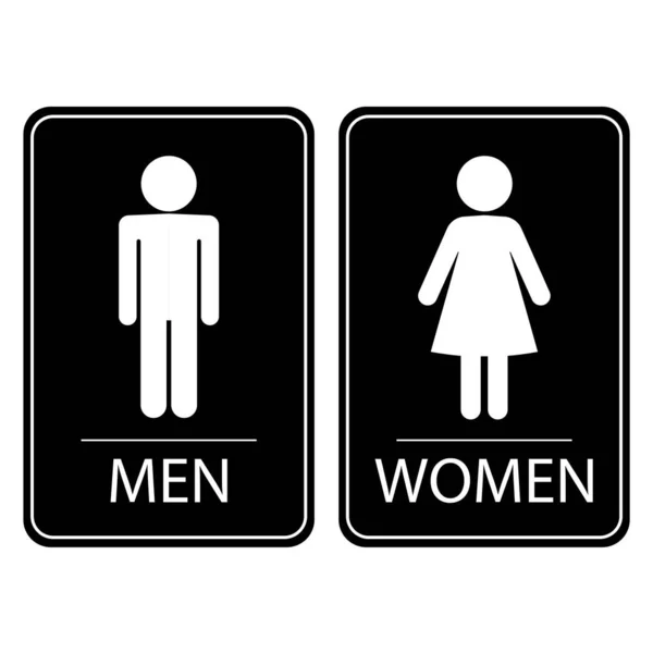 Toilette Toilettenschild Männer Frauen Herren Damen Schwarz — Stockvektor