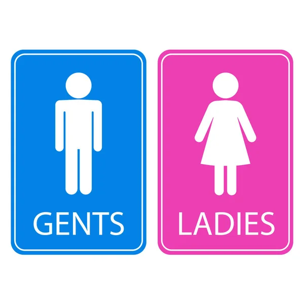 Toilettenschild Männer Frauen Herren Damen Blau Und Rosa — Stockvektor