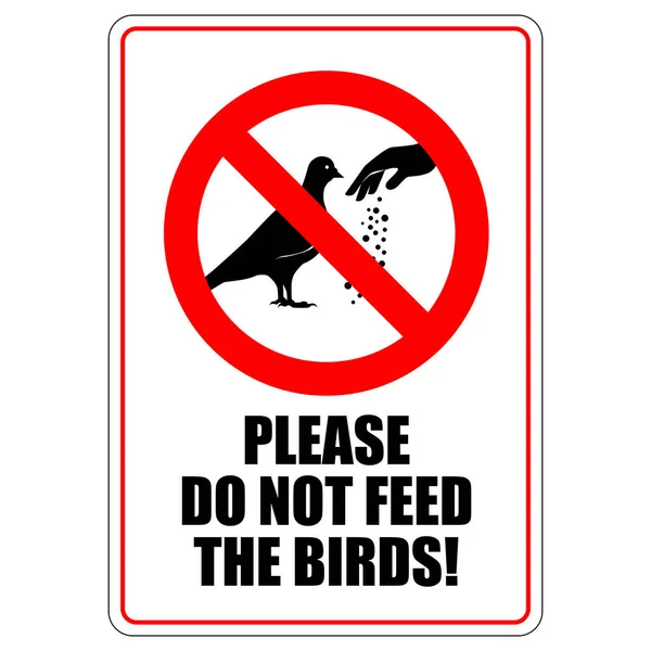 stock vector do not feed the birds pigeon sign  with warning text and white background