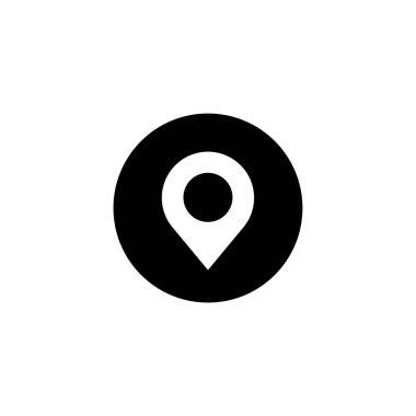 pin konumu simgesi paylaşım konumu işareti siyah arkaplan yuvarlak