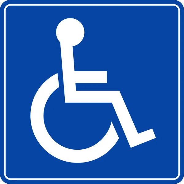 Инвалидность Значок Синий Квадратный Фон — стоковый вектор