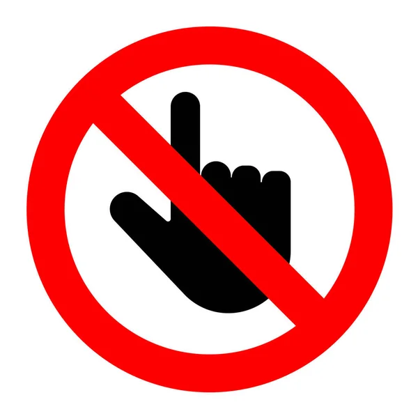 Zeichen Nicht Mit Der Hand Berühren — Stockvektor