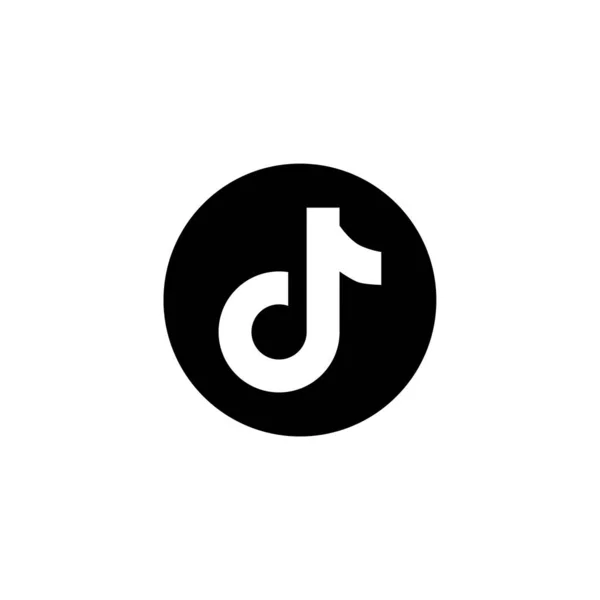 ソーシャルメディアアイコンミュージックビデオラウンドシンボルブラックの背景 — ストックベクタ