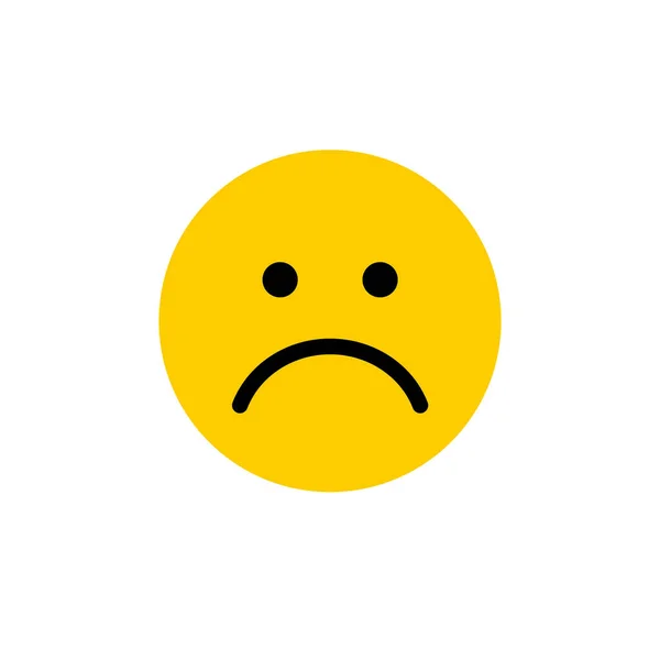 Yellow Sad Face Emoticon Icon — Stock Vector
