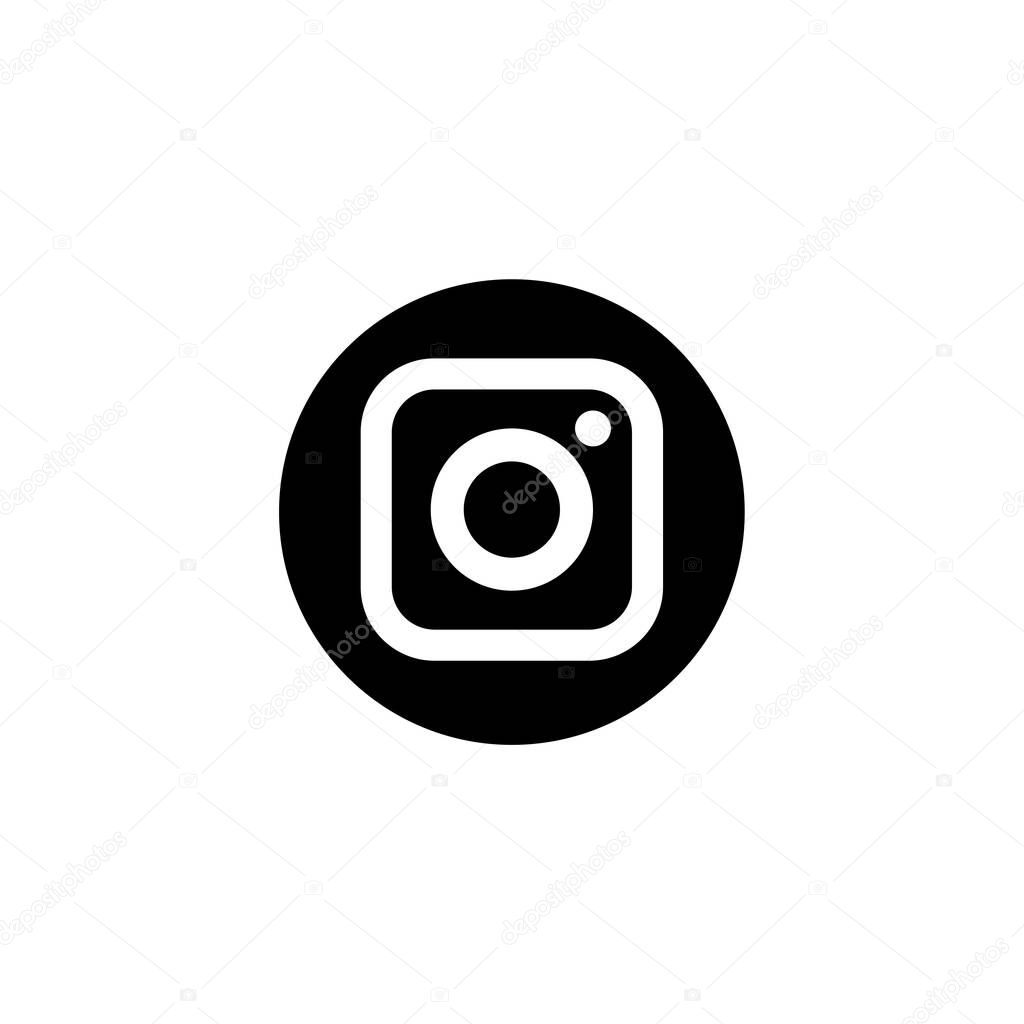 Social media icon ig round symbol black background