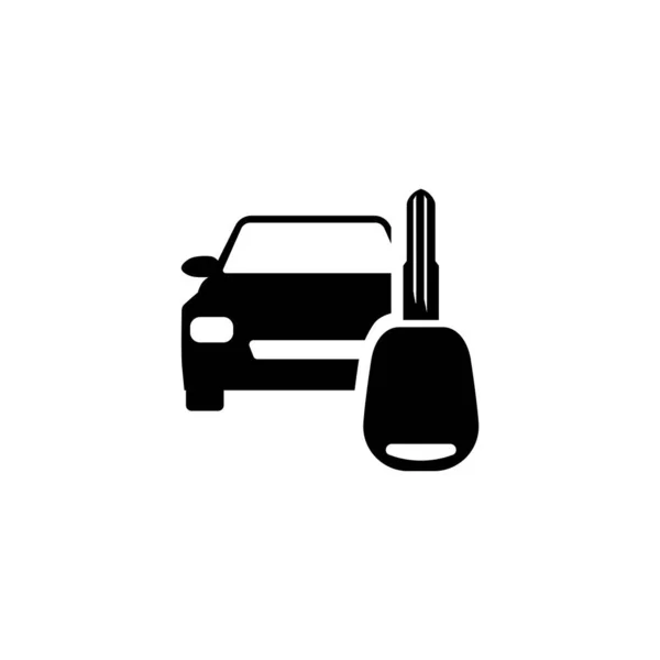 Αυτοκίνητο Ενοικίαση Κλειδί Εικονίδιο Σύμβολο Μαύρο Και Άσπρο — Διανυσματικό Αρχείο