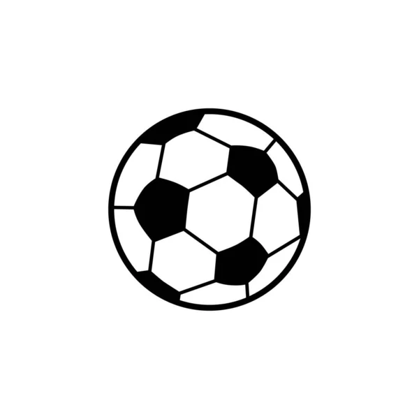 Pelota Fútbol Contorno Blanco Negro — Vector de stock