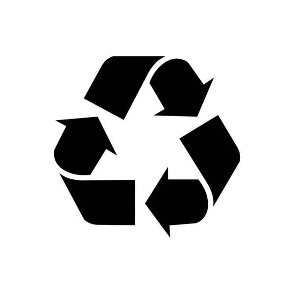 Reciclar Símbolo Verde Conservación Del Medio Ambiente Blanco Negro — Vector de stock