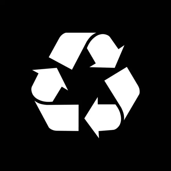 Ανακύκλωση Σύμβολο Πράσινο Περιβάλλον Διατήρηση Μαύρο Φόντο — Διανυσματικό Αρχείο