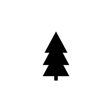 çam ağacı köknar ağacı yassı dizayn basit siyah beyaz