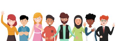 Çok ırklı çok ırklı bir grup insan. Çeşitli insan grupları. Çeşitlilik