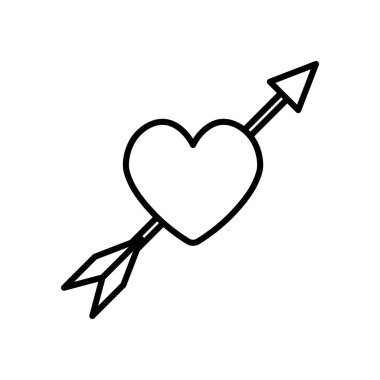 Okları olan kalp aşk sembolüne düşüyor.