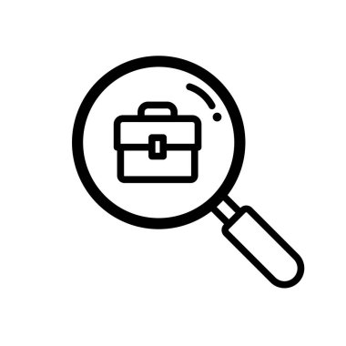 Bir evrak çantasındaki iş arama işi sembolik büyüteç