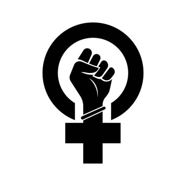 Kadınlar sembol savaşına direniyor kadın hakları için mücadele feminizm yumruk ikonu