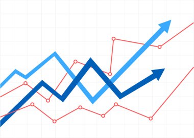 Yukarı bakan iki mavi ok finansal tabloyu temsil ediyor