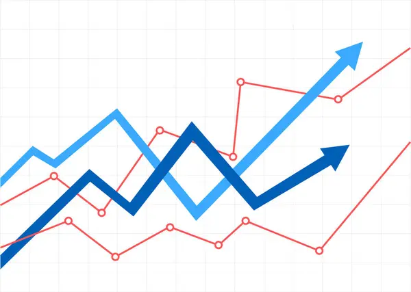 Yukarı bakan iki mavi ok finansal tabloyu temsil ediyor