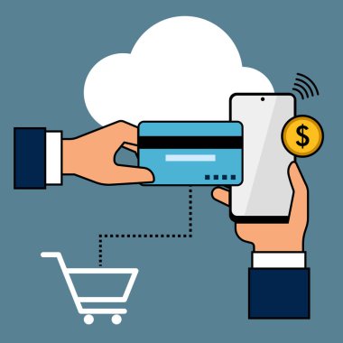 Fintech Finansal Teknoloji Görüntü Görüntüsü Akıllı Telefon çevrimiçi alışveriş yapmak çevrimiçi ödeme için mobil bankacılık kullanarak