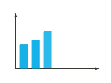 İşletme grafiği kırmızı ok ve mavi çubuk grafiği yükseliyor.