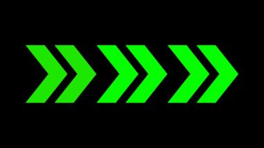 Yeşil ok floresan yanıp sönüyor.