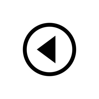 bir çember içinde siyah ok baş simgesi transparant ters gorund düz dizayn sol yön ok baş simgesi