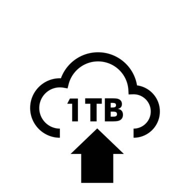 Bulut teknolojisi simgesi sunucu bilgisayarı sabit disk saklama 1 TB Terabyte
