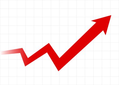 Büyük kırmızı ok grafiği hızla yükseliyor. İşletme gelişimini hızlandırıyor.