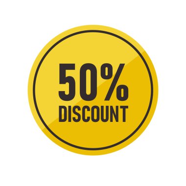 % 50 indirim rozetleri en iyi satış tanıtım satış pazarlama stratejisi sarı tasarım