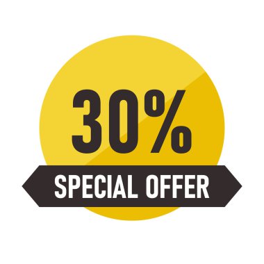 özel teklif rozetleri indirim% 30 en iyi anlaşma tanıtım satış pazarlama stratejisi sarı tasarım