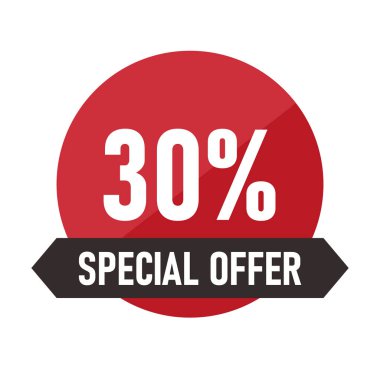 özel teklif rozetleri indirimler% 30 en iyi anlaşma tanıtım satış pazarlama stratejisi kırmızı tasarım