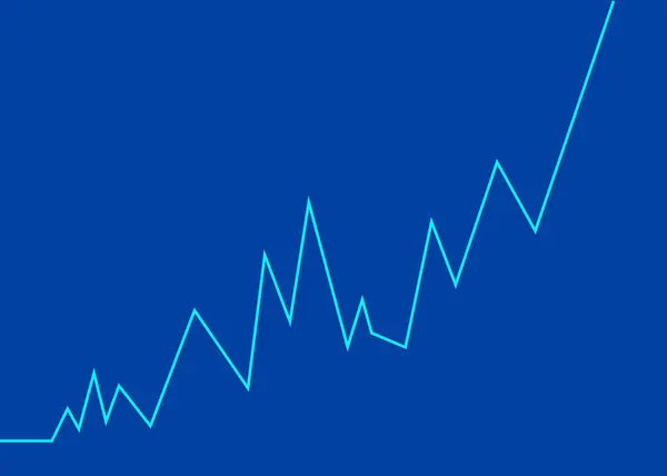 Blue Line Graph Going Illustrate Progress Rise Trading Profit Business — ストックベクタ