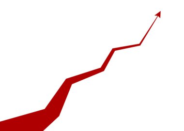 Büyük kırmızı ok grafiği aşağıdan başlıyor büyük bir temeli var, yukarı çıkıyor ve küçülüyor ve aydınlanıyor.