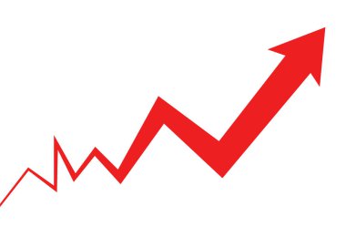 Büyük işletme ok grafiği ince çizgiden başlayarak kalın ok çizgisine dönüşür