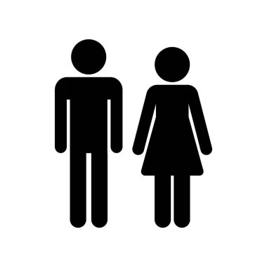 Erkek ve kadın ikonu karı ve koca aile sembolü