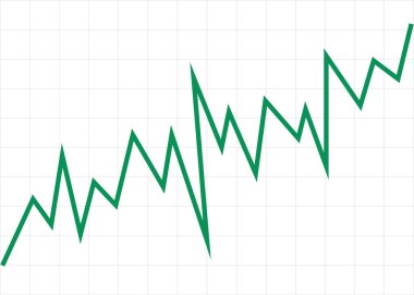 Düzenlenebilir yeşil çizgi grafiği yukarı doğru uçucu bir şekilde hareket ederek sürekli ticari kazanç koşulunu temsil eder
