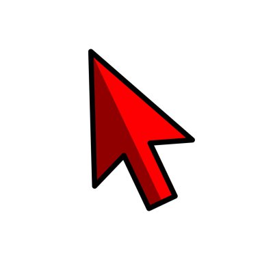 3B bilgisayar fare imleci eğimli kırmızı ok işaretçisine tıklayın