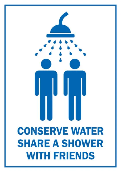 stock vector conserve water, share shower with a friend symbol,save water sign save water warning campagne