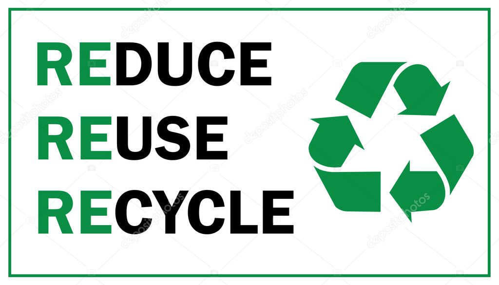 Recycle symbol green sign, environmental conservation, reduce, reuse, recycle